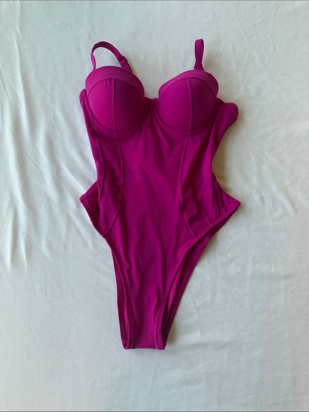 TA3- Magenta One-Piece Swimsuit with Molded Cups size Medium B cup short
